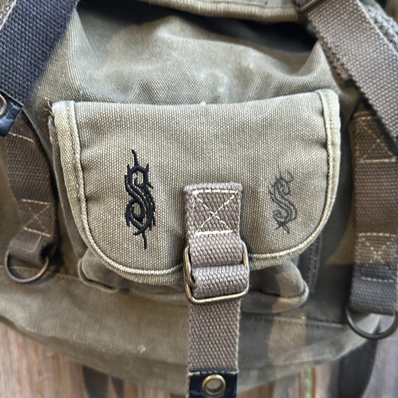 Slipknot Canvas Drawstring Vintage Backpack Y2K Bioworld - Picture 3 of 14